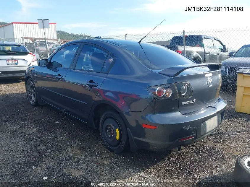 JM1BK32F281114108 2008 Mazda Mazda3 I Touring Value