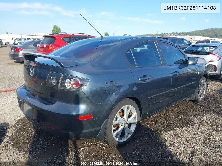 JM1BK32F281114108 2008 Mazda Mazda3 I Touring Value