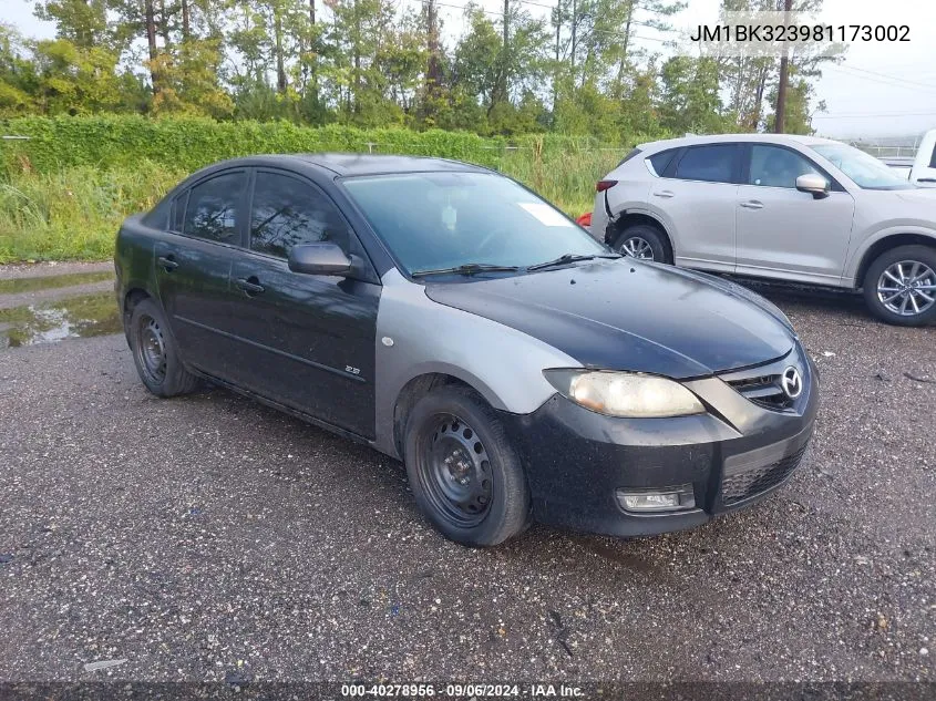 2008 Mazda 3 S VIN: JM1BK323981173002 Lot: 40278956