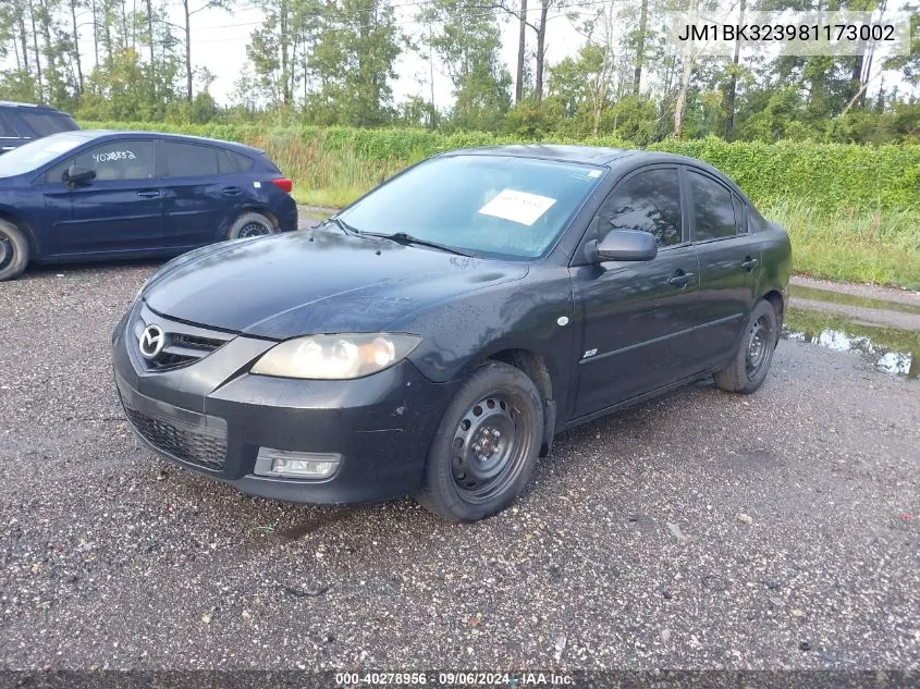 2008 Mazda 3 S VIN: JM1BK323981173002 Lot: 40278956