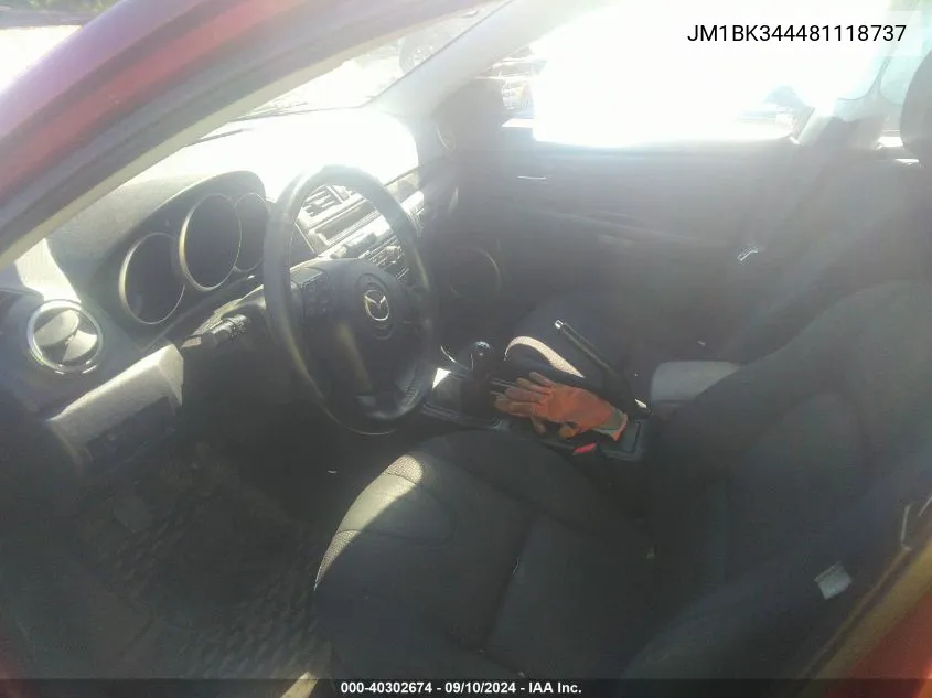 JM1BK344481118737 2008 Mazda Mazda3 S Sport