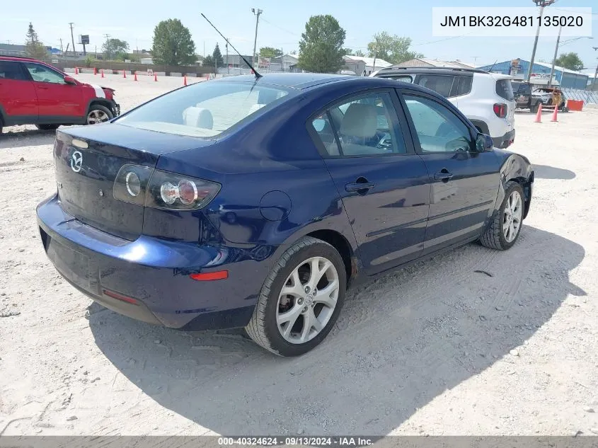 2008 Mazda Mazda3 I Touring Value VIN: JM1BK32G481135020 Lot: 40324624