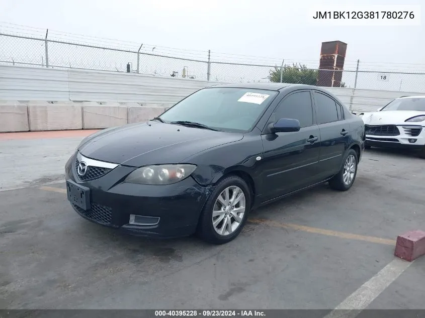 2008 Mazda Mazda3 I VIN: JM1BK12G381780276 Lot: 40395228