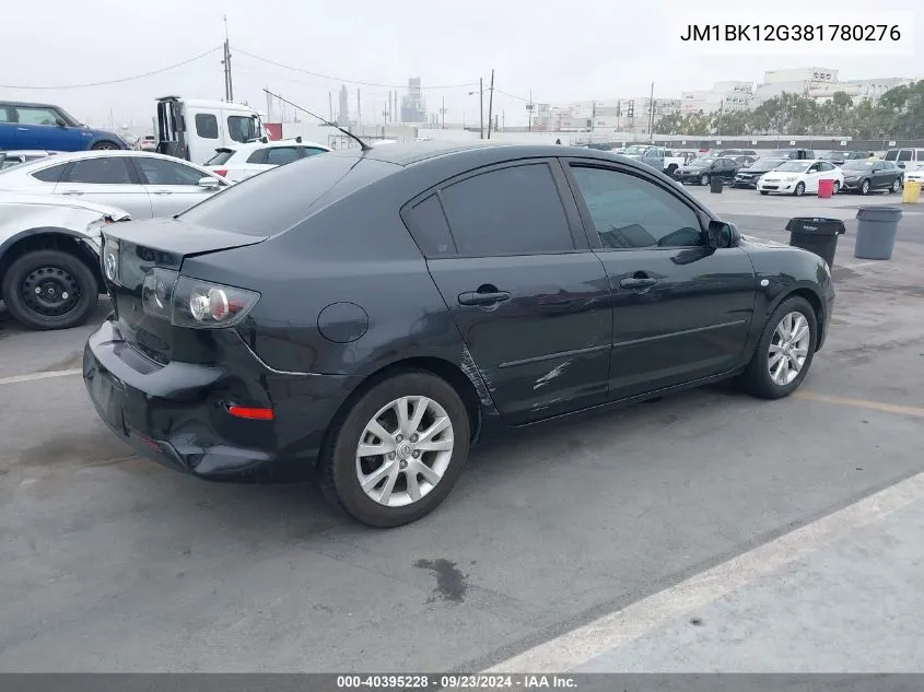 2008 Mazda Mazda3 I VIN: JM1BK12G381780276 Lot: 40395228