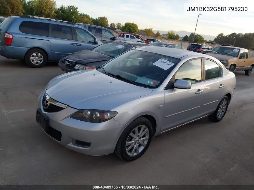 2008 Mazda Mazda3 I VIN: JM1BK32G581795230 Lot: 40409755