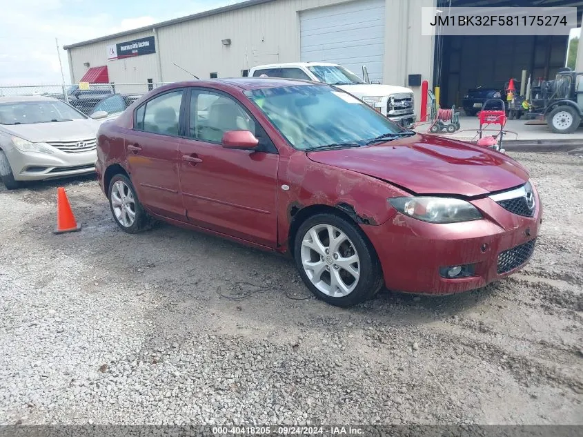 JM1BK32F581175274 2008 Mazda Mazda3 I Touring Value