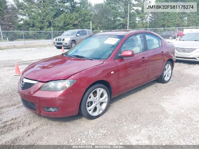 JM1BK32F581175274 2008 Mazda Mazda3 I Touring Value