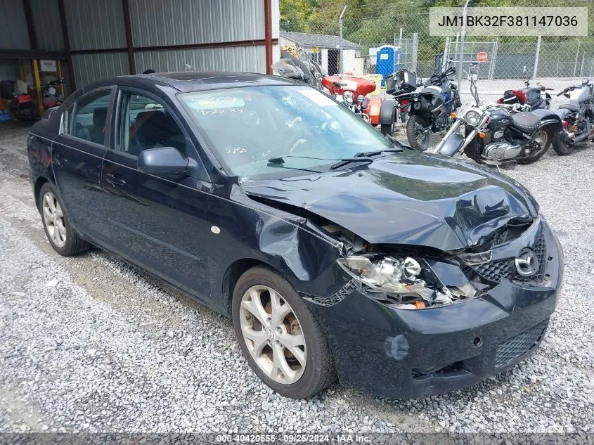 JM1BK32F381147036 2008 Mazda Mazda3 I Touring Value