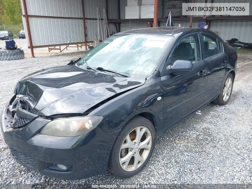 JM1BK32F381147036 2008 Mazda Mazda3 I Touring Value