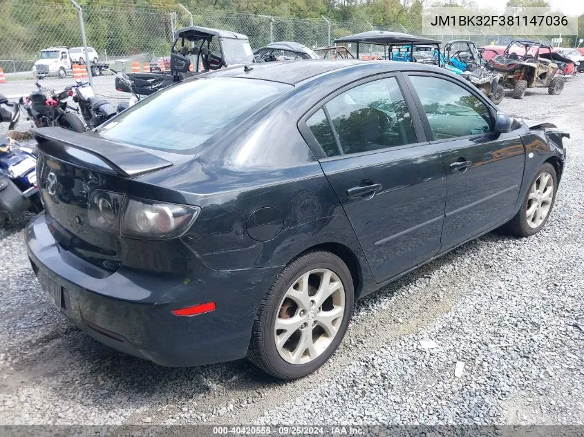 JM1BK32F381147036 2008 Mazda Mazda3 I Touring Value