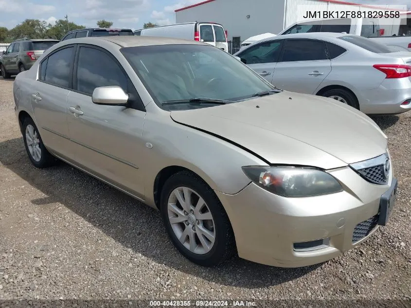 2008 Mazda Mazda3 I VIN: JM1BK12F881829558 Lot: 40428355