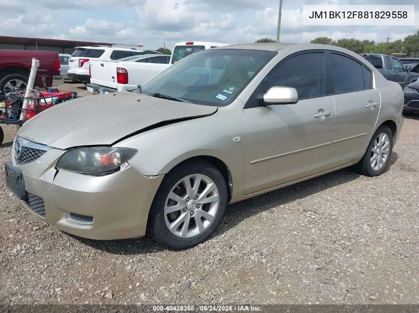 JM1BK12F881829558 2008 Mazda Mazda3 I