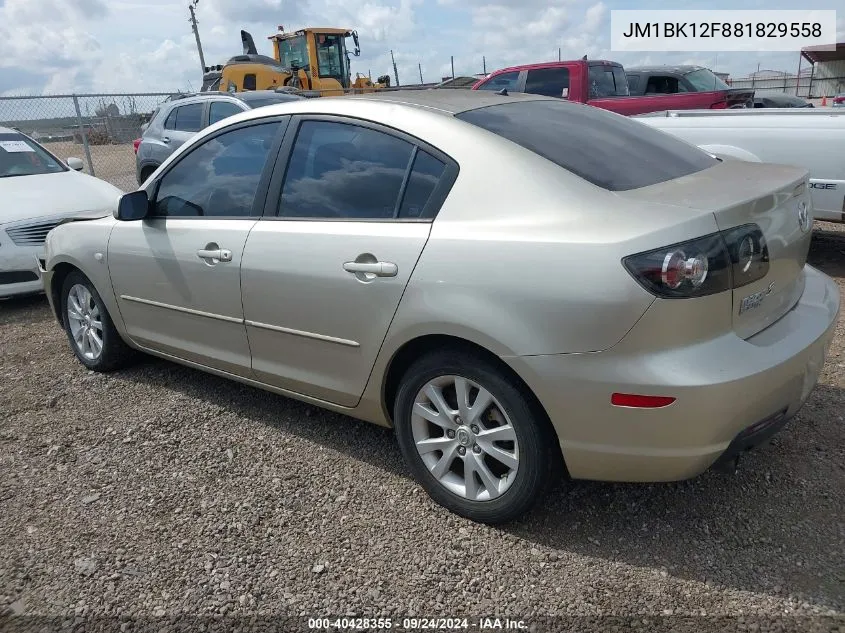 2008 Mazda Mazda3 I VIN: JM1BK12F881829558 Lot: 40428355