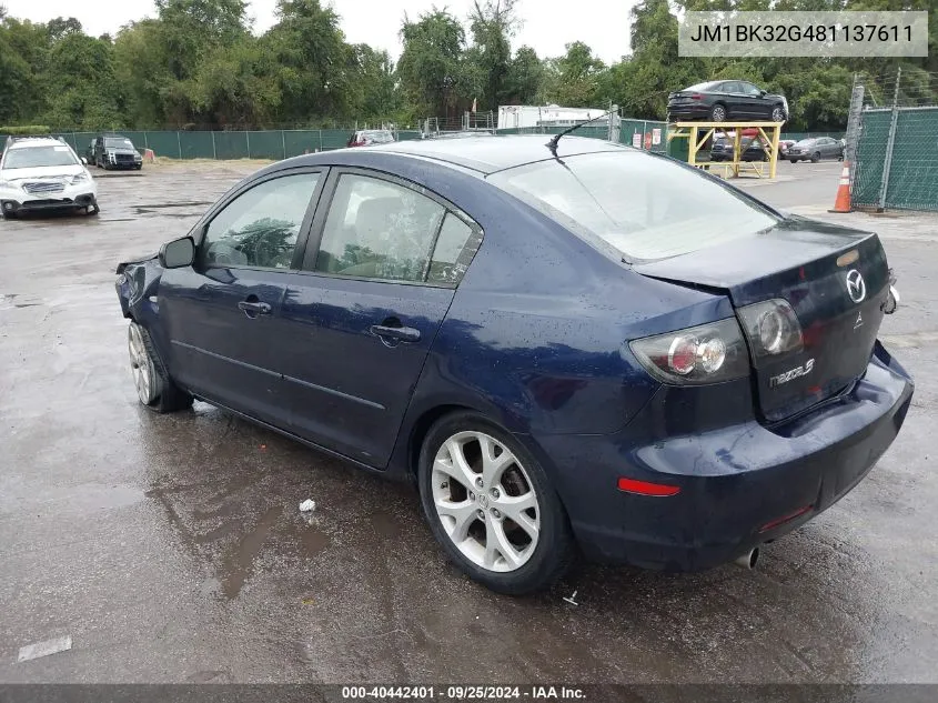 JM1BK32G481137611 2008 Mazda Mazda3 I Touring Value