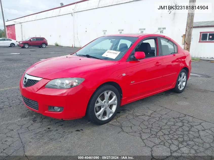 2008 Mazda Mazda3 S Touring VIN: JM1BK323181814904 Lot: 40461090