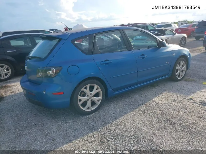 JM1BK343881783549 2008 Mazda Mazda3 S Sport