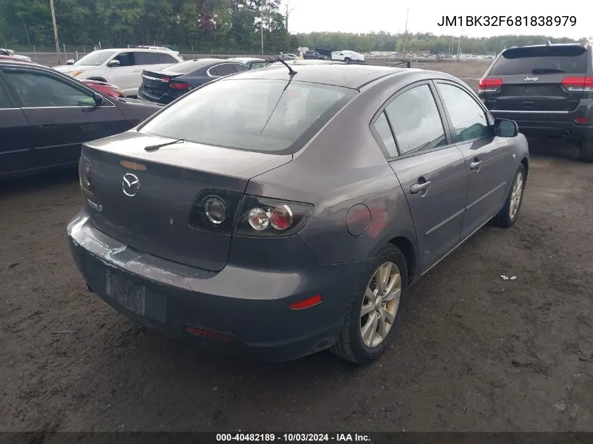 2008 Mazda Mazda3 I VIN: JM1BK32F681838979 Lot: 40482189