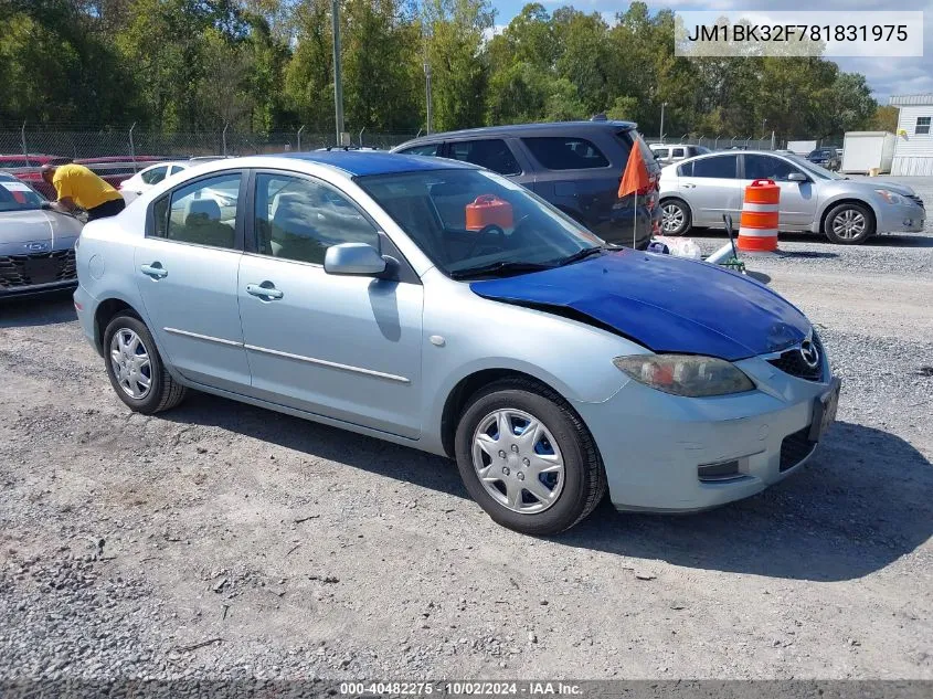 2008 Mazda Mazda3 I Sport VIN: JM1BK32F781831975 Lot: 40482275