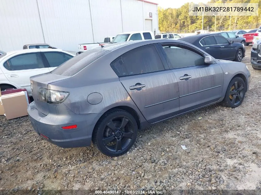 JM1BK32F281789442 2008 Mazda Mazda3 I Sport