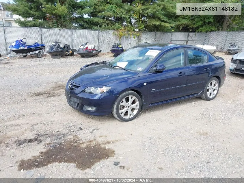 2008 Mazda Mazda3 S Grand Touring VIN: JM1BK324X81148182 Lot: 40497621