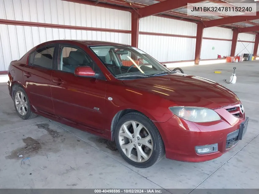 JM1BK324781152240 2008 Mazda Mazda3 S Touring