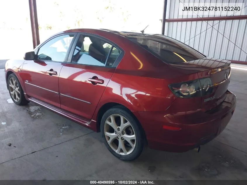 JM1BK324781152240 2008 Mazda Mazda3 S Touring