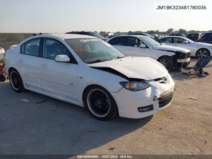 JM1BK323481780036 2008 Mazda 3 S