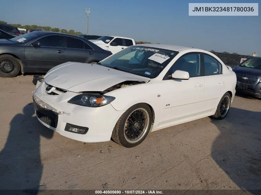 JM1BK323481780036 2008 Mazda 3 S