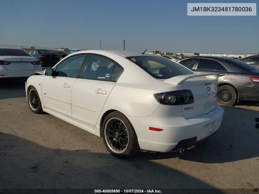 JM1BK323481780036 2008 Mazda 3 S