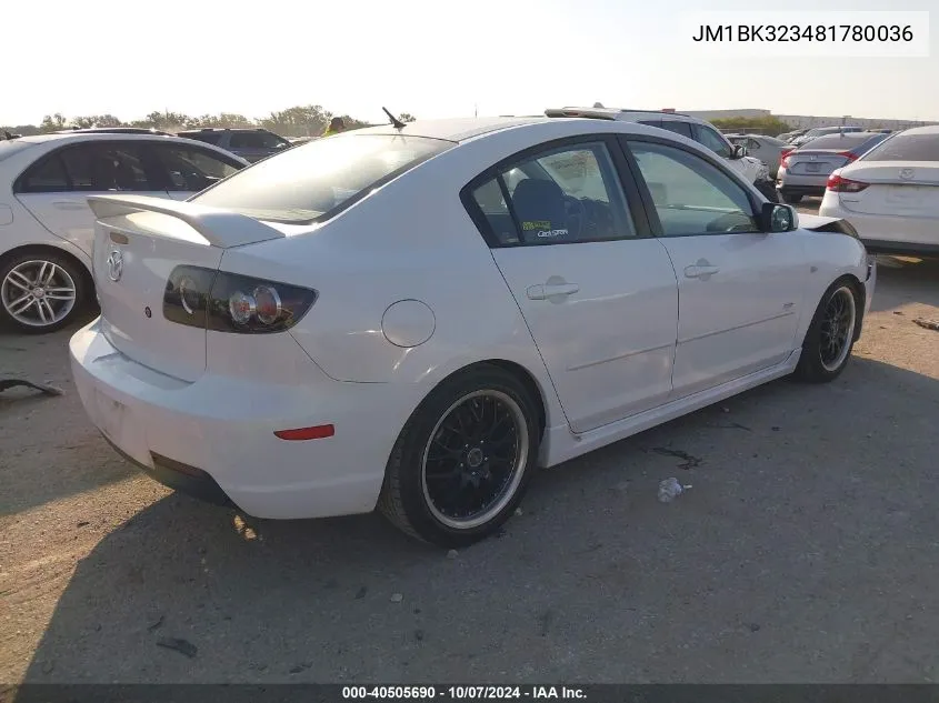 JM1BK323481780036 2008 Mazda 3 S