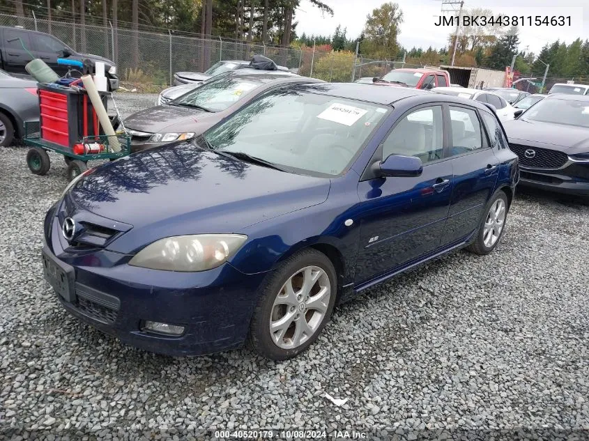 JM1BK344381154631 2008 Mazda Mazda3 S Sport