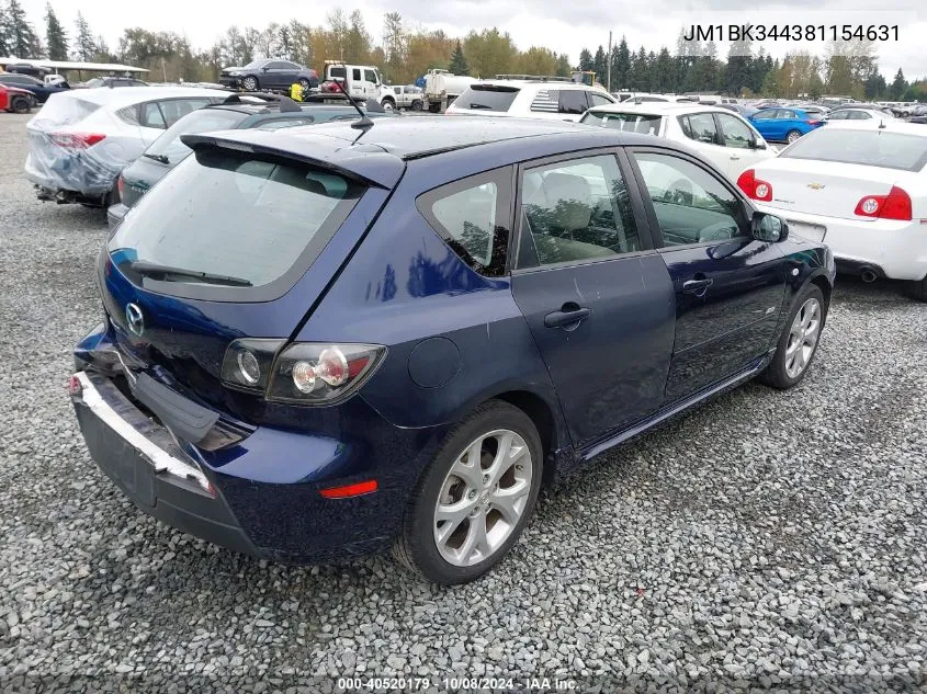 2008 Mazda Mazda3 S Sport VIN: JM1BK344381154631 Lot: 40520179