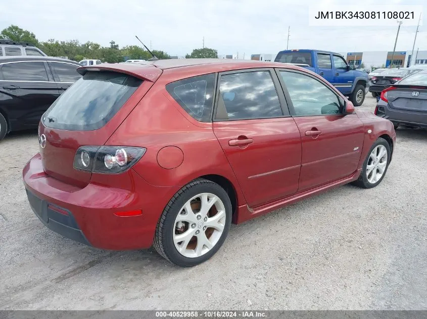 2008 Mazda Mazda3 S Touring VIN: JM1BK343081108021 Lot: 40529958