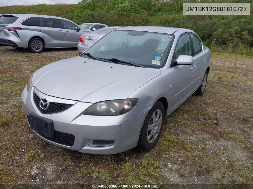 2008 Mazda 3 I VIN: JM1BK12G881810727 Lot: 40530366