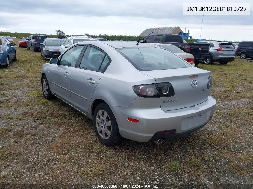 JM1BK12G881810727 2008 Mazda 3 I