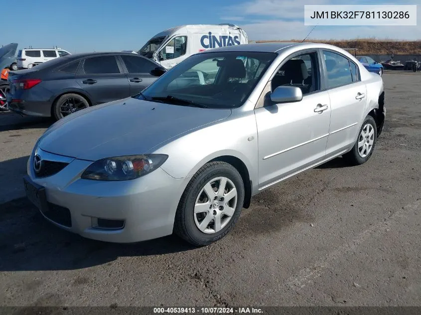 2008 Mazda Mazda3 I Sport VIN: JM1BK32F781130286 Lot: 40539413