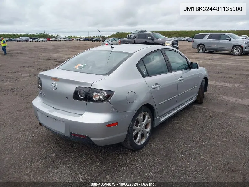 2008 Mazda 3 S VIN: JM1BK324481135900 Lot: 40544879