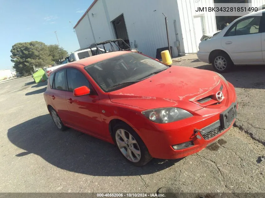 2008 Mazda Mazda3 S Sport VIN: JM1BK343281851490 Lot: 40552006