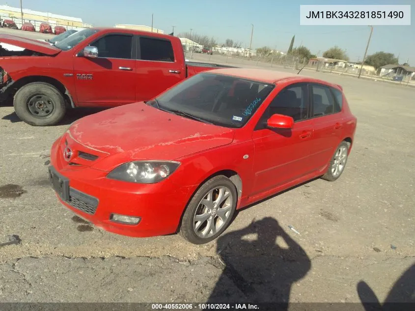 2008 Mazda Mazda3 S Sport VIN: JM1BK343281851490 Lot: 40552006