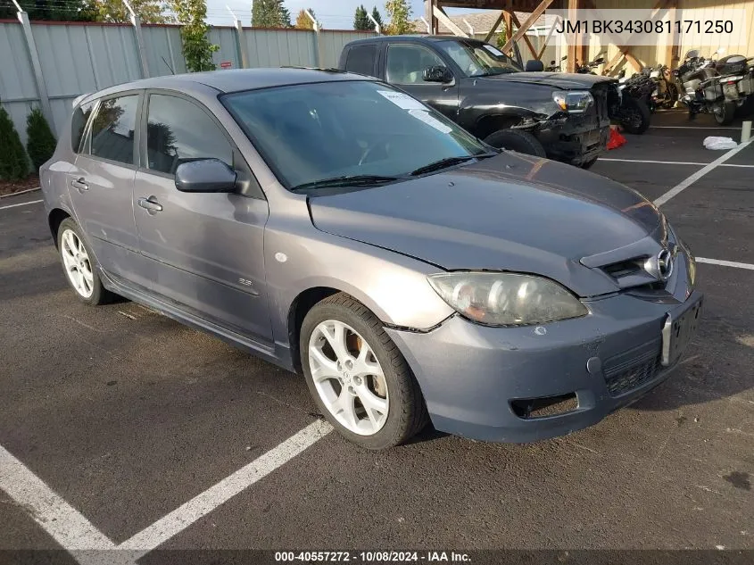 JM1BK343081171250 2008 Mazda Mazda3 S Sport