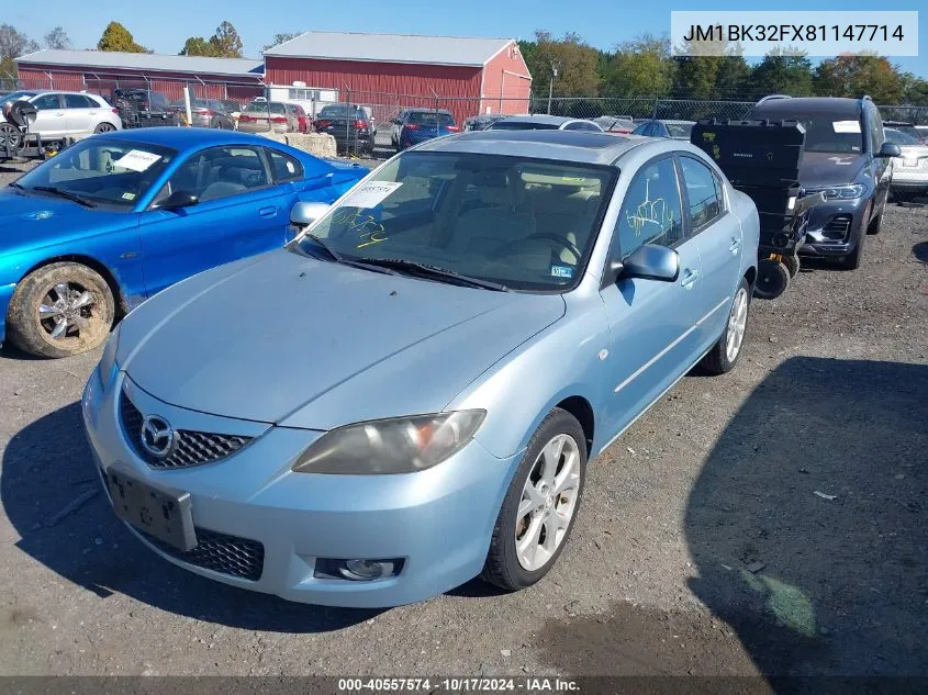 JM1BK32FX81147714 2008 Mazda Mazda3 I Touring Value