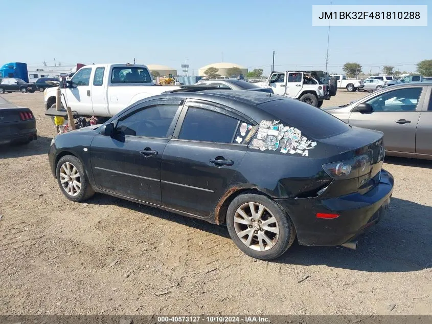 2008 Mazda Mazda3 I VIN: JM1BK32F481810288 Lot: 40573127