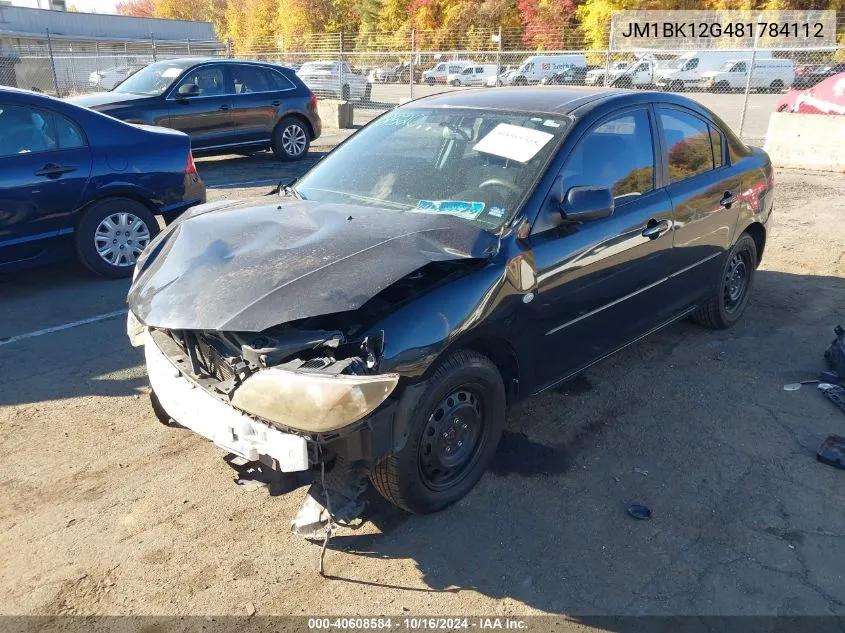 2008 Mazda Mazda3 I Sport VIN: JM1BK12G481784112 Lot: 40608584