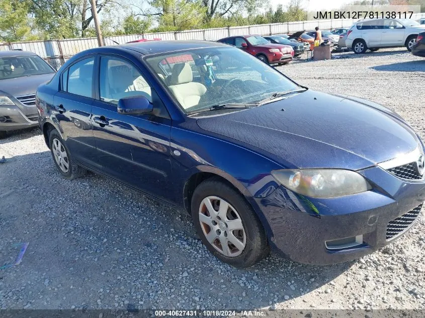 JM1BK12F781138117 2008 Mazda Mazda3 I Sport