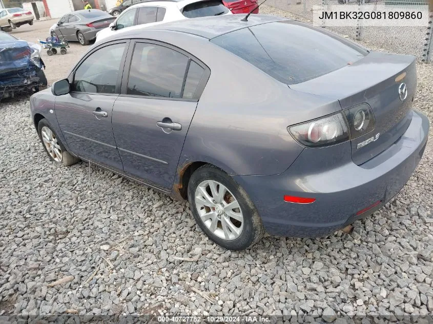 2008 Mazda 3 I VIN: JM1BK32G081809860 Lot: 40727782