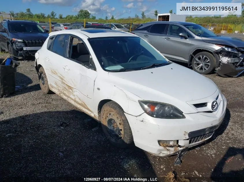 2009 Mazda Mazda3 VIN: JM1BK343991195614 Lot: 12060927