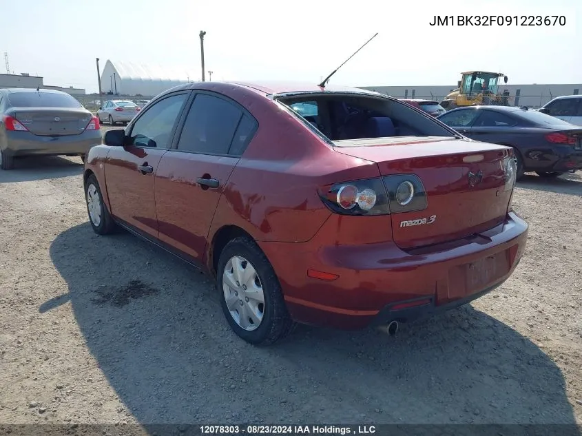 2009 Mazda 3 I VIN: JM1BK32F091223670 Lot: 12078303