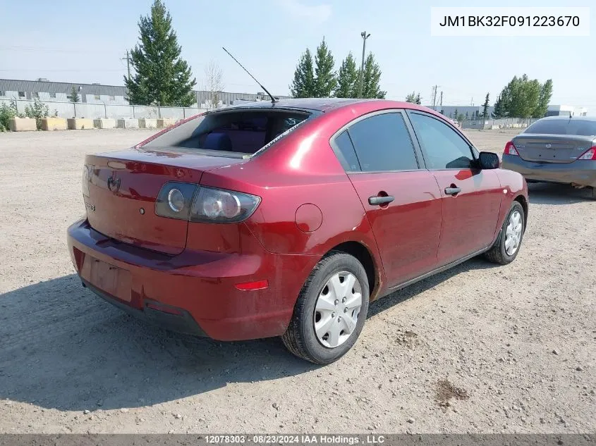 2009 Mazda 3 I VIN: JM1BK32F091223670 Lot: 12078303