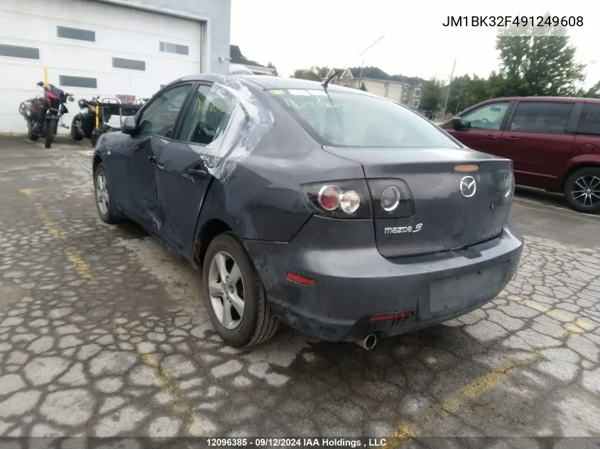 2009 Mazda Mazda3 VIN: JM1BK32F491249608 Lot: 12096385