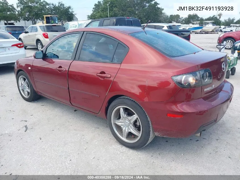 2009 Mazda Mazda3 I VIN: JM1BK32F491193928 Lot: 40358288